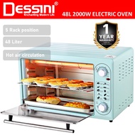 DESSINI ITALY 48L Electric Oven Convection Hot Air Fryer Toaster Timer Oil Free Roaster Breakfast Ma