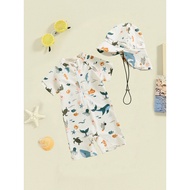 0-3M, 3-6M, 6-12M, 1-2Y, 2-3Y Children's Three-Piece Dinosaur One-Piece Swimsuit20251111