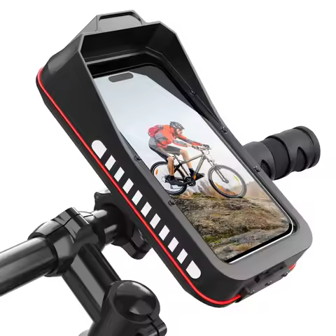 Waterproof Motorcycle Bicycle Phone Holder Quick Lock Handlebar Stand for 4.7-7.0" IPhone 17Pro Max 