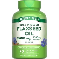 Nature's Truth Flaxseed Oil Softgels | 90 Count | Cold Pressed, Non-GMO & Gluten Free Supplement