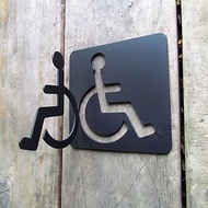 正面跟側面都可看到 不鏽鋼殘障設施標示牌 廁所標示掛牌殘障標識