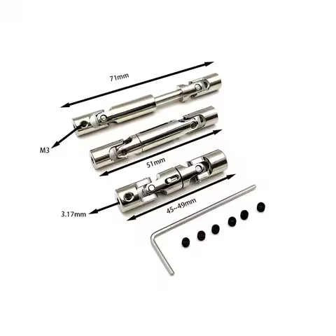 3pcs Metal Drive Shaft Driveshaft CVD for WPL B16 B36 JJRC Q60 Q63 Q64 Fayee FY004 MN-77 6WD 6X6 RC 