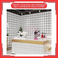 60cm x 50meter White Tiles PVC Waterproof Wallpaper WDindingall Sticker Kertas