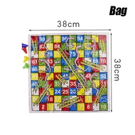 Papan Ular Tangga Magnet Lipat Portable Mainan Family Board Game Fun Snake Ladder 25 x 25