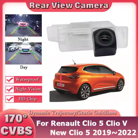 Rear View Camera For Renault Clio 5 Clio V New Clio 5 2019~2022 170° Lens HD CCD Night Vision Revers