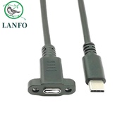 LANFO Type C Extension Cable With Ears 0.3m/0.5m/1m/1.5m Extended Line Type C USB3.1 Panel Mount Loc