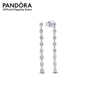 Pandora Sterling silver drop earrings with clear cubic zirconia