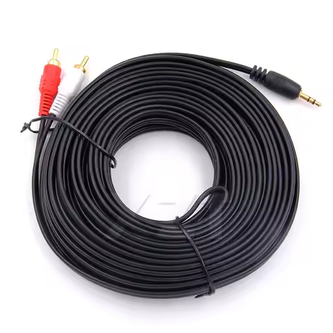 15m/10m RCA Cable 3.5mm Jack to 2 RCA Aux Cable 3.5 mm to 2RCA Adapter Splitter Audio Cable for TV B