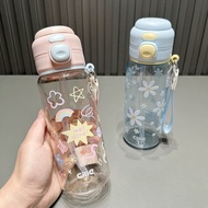 Cialis Student Water Cup Small Fresh Tritan Plastic Cup Children Summer Portable Straw Cup Large Cap