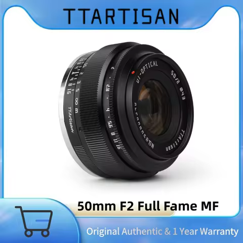 TTArtisan 50mm F2 Full Frame Manual Focus Lens for Sony E Fujifilm XF FUJI X Leica L Nikon Z Camera 