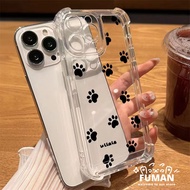 Cute Cartoon Paw Print Casing For Samsung Galaxy S26 S25 Ultra Edge Plus FE M36 F36 M56 F56 5G 4G So