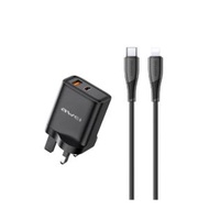 AWEI PD81i-UK 英規充電插頭 + Type-C to Lightning 充電線