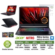 Acer Notebook Nitro AN515-45-R375 Black (15.6", R7-5800H, 16G, RTX3060 6GD6, 512GB PCle M.2, Win10) ประกันเอเซอร์ 3 ปี