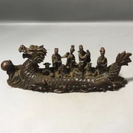 Antique Bronzeware Collection Eight Immortals Crossing the Sea Dragon Boat Ornaments Eight Immortals