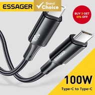 Essager 100W 5A Type C Cable PD USBC Type-C Cord Fast Charging USB2.0 480Mbps For Laptop Samsung Xia
