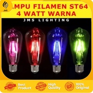 LAMPU FILAMEN ST64 WARNA WARNI 4 WATT HIAS CAFE BOHLAM LAMPU GANTUNG 4W MERAH HIJAU BIRU PUTIH UNGU