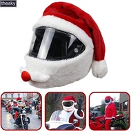 Motorcycle Helmet Christmas Hat Outdoor Crazy Funny Santa Helmet Cover Santa Helmet Cover