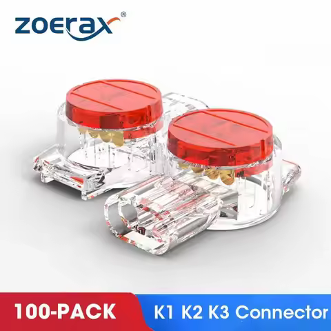 ZoeRax 100PCS K1 K2 K3 Connector Wire Splice Connector RJ45 RJ11 Wiring Ethernet Telephone Cable Cor