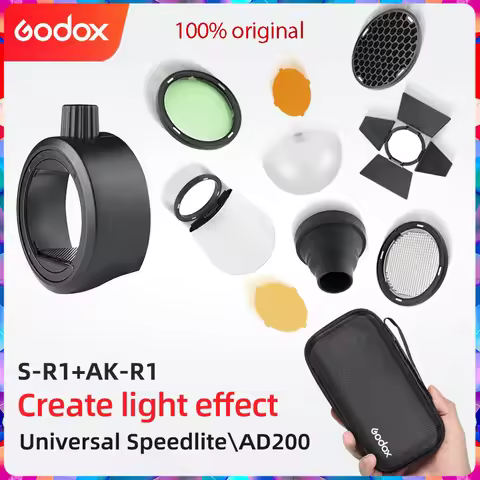 Godox AK-R1 S-R2, Barn Door, Snoot, Color Filter, Reflector, Honeycomb, Diffuser Ball Kits for Godox
