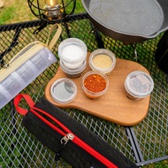 Muloo Camping Spice Kits, Travel Spice Container Bag with 5 Clear Seasoning Bottles Outdoor Spice Ja