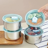 304 stainless steel round food container with lid and vent button Office lunch and soup container 30