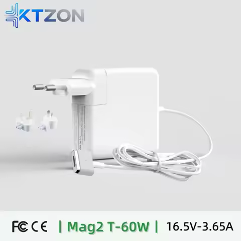 60W Magsafe2 T Shape Power Adapter Charger, Replacement for MacBook Air/Pro A502 A1425 A1435 & More 