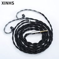 XINHS 56 DIY  4-Core HIFI Earphone Cable 2.5 MM 3.5MM 4.4 MM Plug MMCX Connector For SE535 UE900S XBA-A3 earphone silver cable