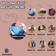 GANTUNGAN BLACK MEME KEYCHAIN INTERNET NGAWI GIFT CUTE MEME ROUND KEYCHAIN CUSTOM PRINT SEMAUMUG