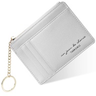 Credit Card Holder Wallet, Minimalist Leather Slim Change Wallet Zipper Coin Purse, Mini Credit Card