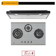 [ TURBO ] [PACKAGE HOOD+ HOB ] Turbo Incanto T773SSV 77cm 3 burners built-in hob  + TSL902TBK-3 90cm