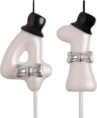 41st Birthday Candles, White 41 Year Old Number Birthday Candles, Happy Birthday Party Decorations C