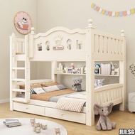 (JIJI.SG) Solid Wood Bunk Raised Children Guardrail Bed Thickened Baby Cot Ladder lx