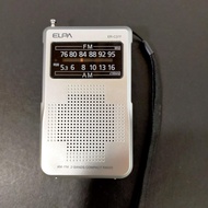 ELPA portable radio ER-C37F AM FM radio with earphone jack Silver