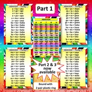 Abakada educational reading chart laminated a4 size set of 5pages bound with 2 metal  ring