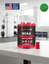 Nature’s Vigor BCAA Gummies – Leucine Isoleucine & Valine Supplement for Muscle Recovery & Athletic