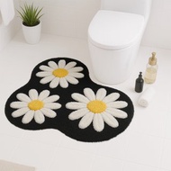 雛菊花朵簇絨浴室地墊可愛腳墊吸水防滑浴墊居家裝飾禮物