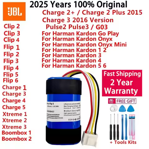 100% Original Battery For JBL Harman Kardon Onyx Studio Charge Flip Clip Pulse Xtreme Boombox 1 2 3 