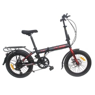 Hiland 20 Inch Foldable Bicycle 7 Speed Bike With Shimano Gears_ Silver