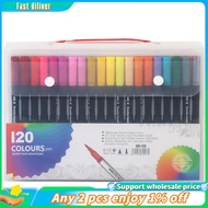 In stock-Watercolor Art Marker Pens Dual Tip Watercolor Art Marker Pens 120 Colors Markers Set