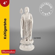 Ksitigarbha No Crown Stand White 4in - Rupang Buddha Statue