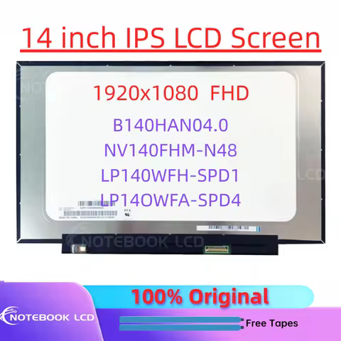 14" Laptop LCD Screen LP140WFH-SPD1 NV140FHM-N48 For Lenovo ThinkPad T490 T490s T495 T495s P43s Disp