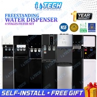 I-TECH Freestanding Water Dispenser Floorstanding Water Purifier with 4 Stages Antibacterial Filter 