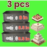 3pcs Square Springform Cake Pan Loyang KeK Empat Segi Loyang 8x8 Loyang 9x9 Loyang 10x10 Loyang Kuih