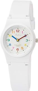 Citizen Q&amp;Q VS21-001 Women's Analog Waterproof Urethane Strap Wristwatch, White, Multicolor, white/multi-index, 1個, Watch 10 ATM Water Resistant, 3 Year Battery, Casual