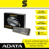 ADATA LEGEND 860 PCIe Gen4 x4 M.2 2280 SSD - 500GB/1TB/2TB