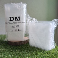 PTR Thinwall DM Rect 300 ml / Kotak Makan Plastik DM 300 ml