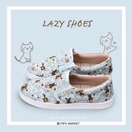 < Fufa > 1BR88 Knock CuteCat Women's Lazy Shoes Flat Shoes Casual Shoes Women's Shoes Slip On Shoes 