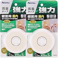 Nitoms A9192 Strong Double Sided Tape for Indoor Walls, Width 0.6 inches (15 mm) x Length 6.6 ft (2 
