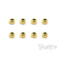 Tworks RC GSS-3LN Golden Plated M3 Lock Nuts ( 8pcs. )