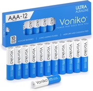 Voniko - Premium Grade AAA Batteries - 12 Pack - Alkaline Triple A Battery - Ultra Long-Lasting Leak